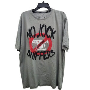 Gongshow Men's Big &‎ Tall Gray No Jock Sniffers Short Sleeve Graphic Tee Sz XXL